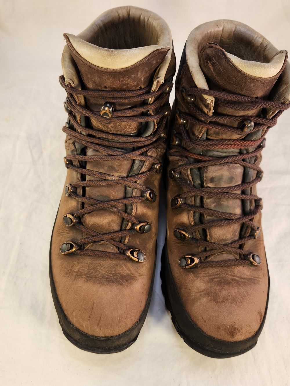 LOWA VIBRAM SOLE HIKING MOUNTAIN BROWN LEATHER BOOTS SIZE 6.5